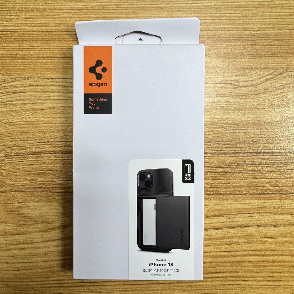 Spigen Apple iPhone 13 Case [Slim Armor CS] Card Holder Black‎ ACS03536